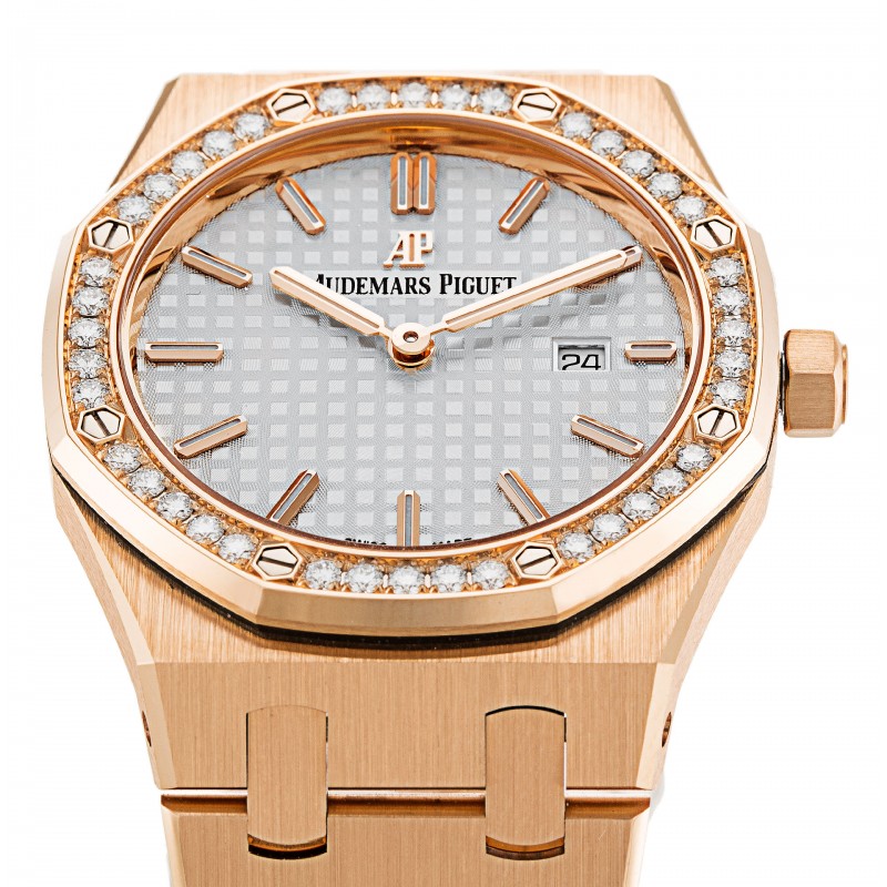 Silver Dials Audemars Piguet Royal Oak 67651OR.ZZ.1261OR.01 Replica Watches With 33 MM Rose Gold Cases