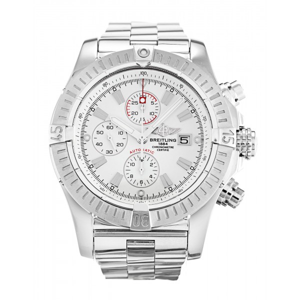 White Dials Breitling Super Avenger A13370 Replica Watches With 48.4 MM Steel Cases For Men