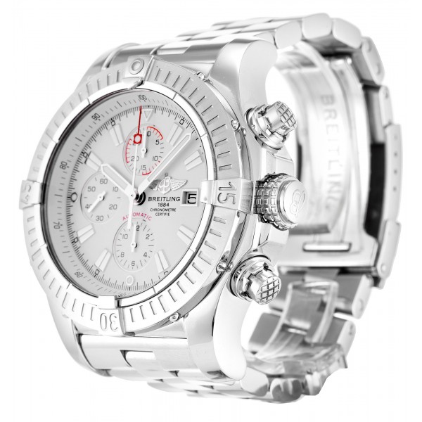White Dials Breitling Super Avenger A13370 Replica Watches With 48.4 MM Steel Cases For Men