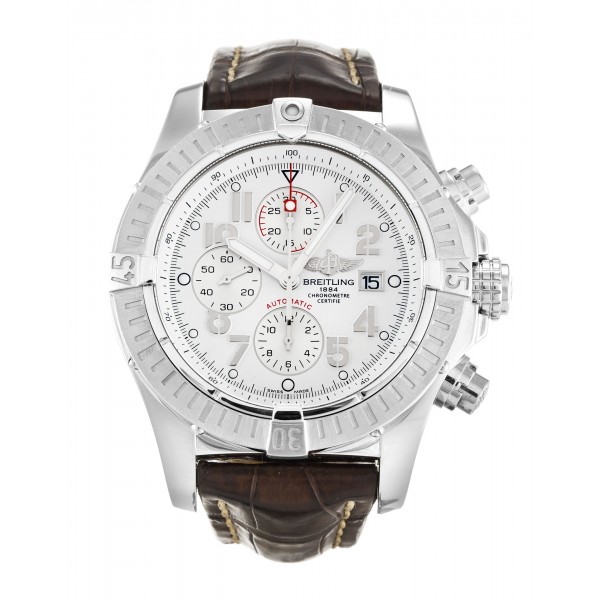 White Dials Breitling Super Avenger A13370 Replica Watches With 48.4 MM Steel Cases For Men