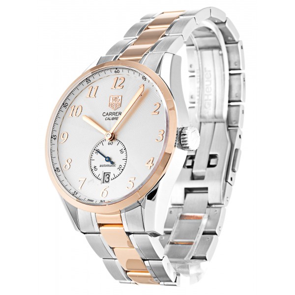 Silver Dials Tag Heuer Carrera WAS2151.BD0734 Replica Watches With 39 MM Steel & Rose Gold Cases