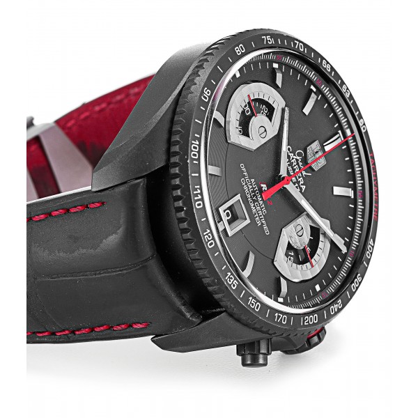 Black Dials Tag Heuer Grand Carrera CAV518B.FC6237 Replica Watches With 43 MM Titanium Cases