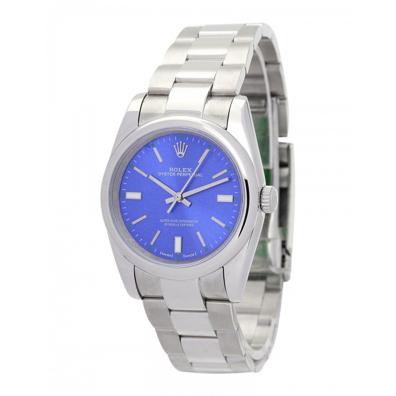 31 MM Blue Dials Rolex Oyster Perpetual Replica Watches With Steel Cases For Women