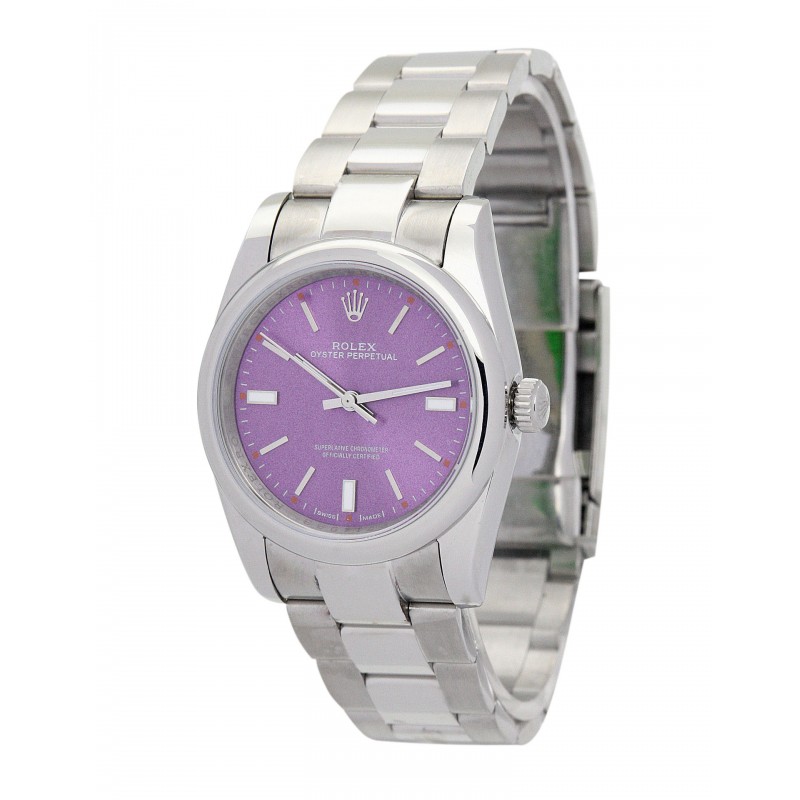 Purple Dials Rolex Oyster Perpetual 177200 Women Replica Watches With Steel Cases 