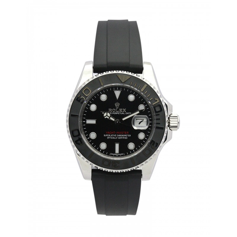 35 MM Black Dials Rolex Yacht-Master Replica Watches With Steel Cases For Sale