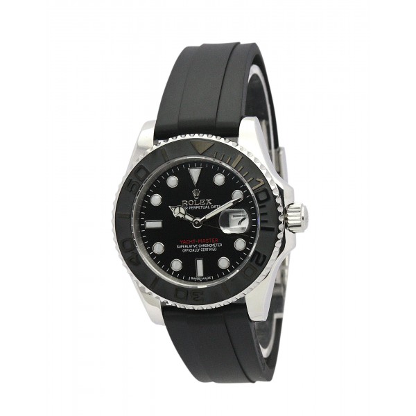 35 MM Black Dials Rolex Yacht-Master Replica Watches With Steel Cases For Sale