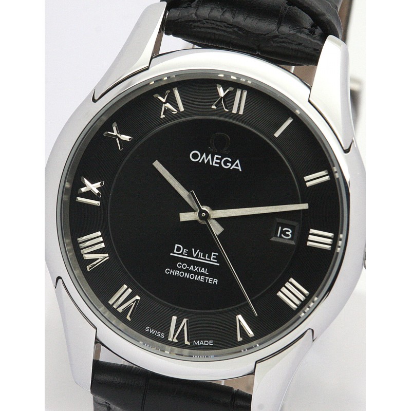 41 MM Black Dials Omega De Ville Hour Vision Men Replica Watches With Steel Cases 