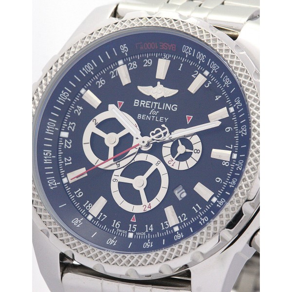 Blue Dials Breitling Bentley GT A13362 Replica Watches With 44.8 MM Steel Cases For Men