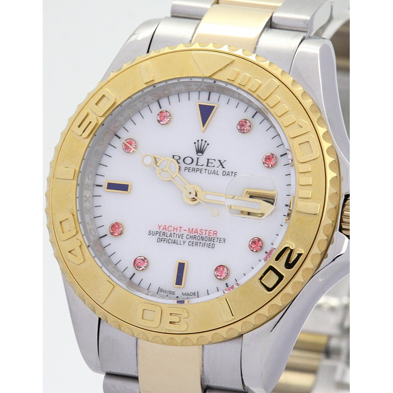 40 MM White Dials Rolex Yacht-Master 16623 Fake Watches With Steel & Gold Cases For Men
